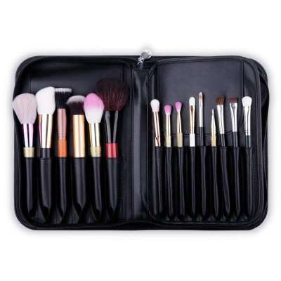 Professional Makeup Brushes Organizer Bag (Only Bag) Leather Big Makeup Artist Case with Mirror