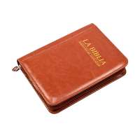 New style PU leather bible cover gold stamping logo bible case book covers with zipper