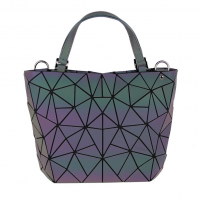 New geometric rhombic women purses and handbags PU luminous bucket bag female shoulder diagonal bag