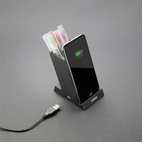 Hot sell Smartphone Stand Accessories mobile wireless charger pencil holder With LED light up Logo