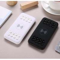 3 in 1 Slim Wireless Power Bank Banks 10000 mah Suction Cups Wireless Portable Charger Wallet 10000mah Powerbank For iphone