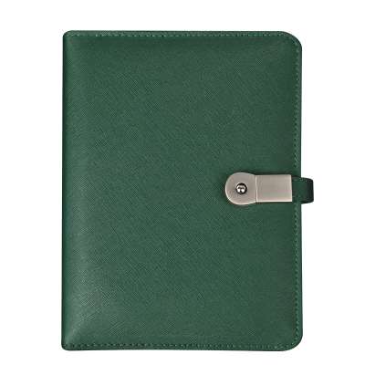 2020 Custom PU leather Wireless Charging Planner Diary powerbank Planner Diary