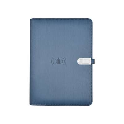 Multifunction wireless charging diary powerbank notebook with credit card slot