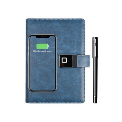 High Quality Smart Diary Planner Reusable Cloud Storage Wireless Charging Powerbank Notebook for Office Business Gift